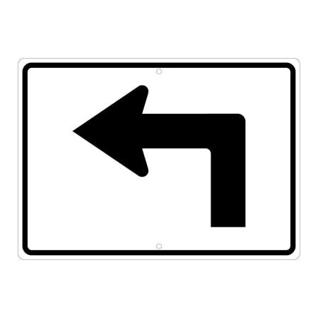 National Marker Co NMC Traffic Sign, Advance Turn Arrow Left, 15in X 21in, White TM500K